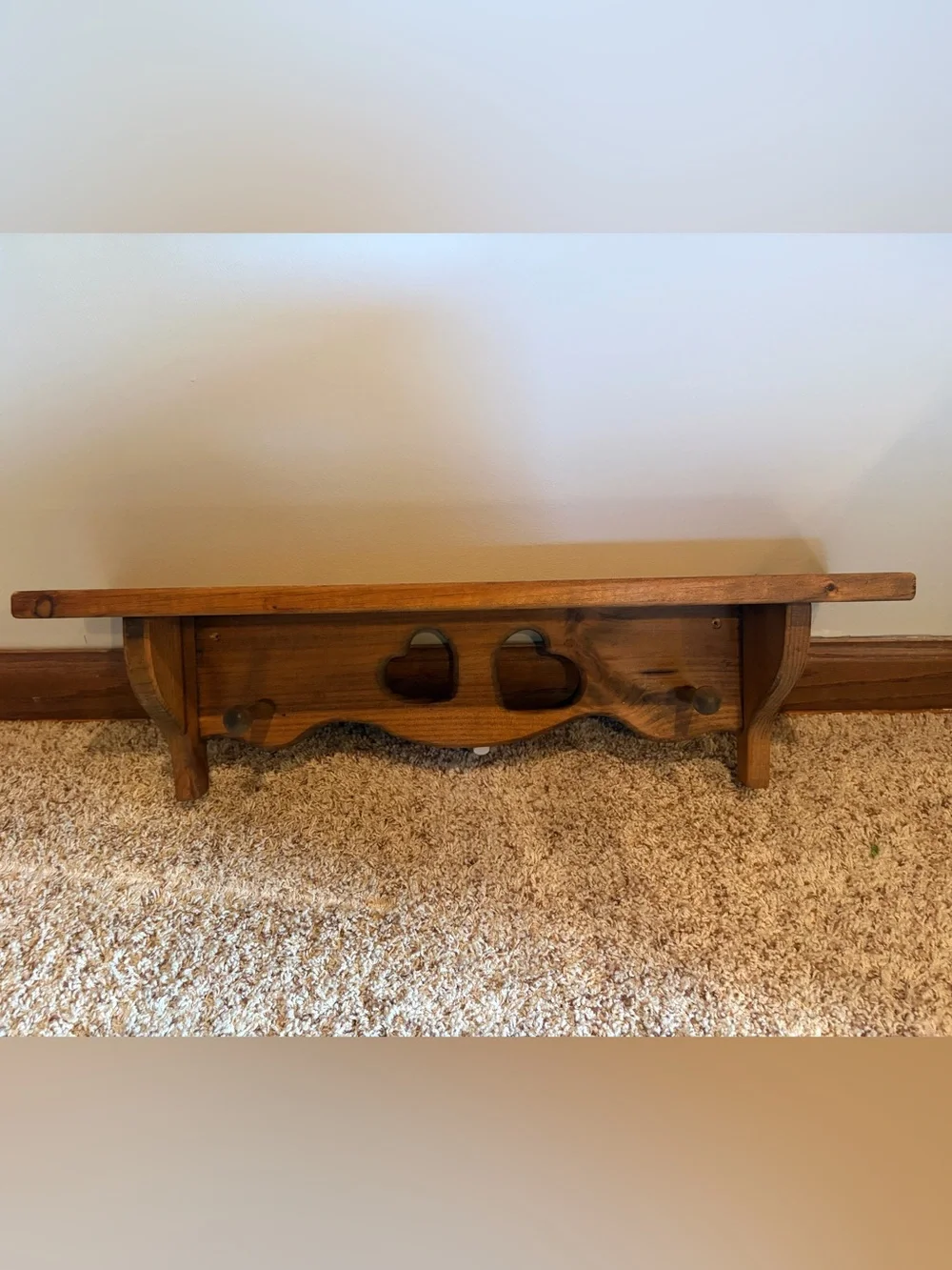 Vintage Wooden Heart Shelf